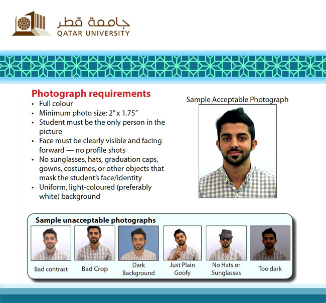 Personal Photo Requirements Qatar University