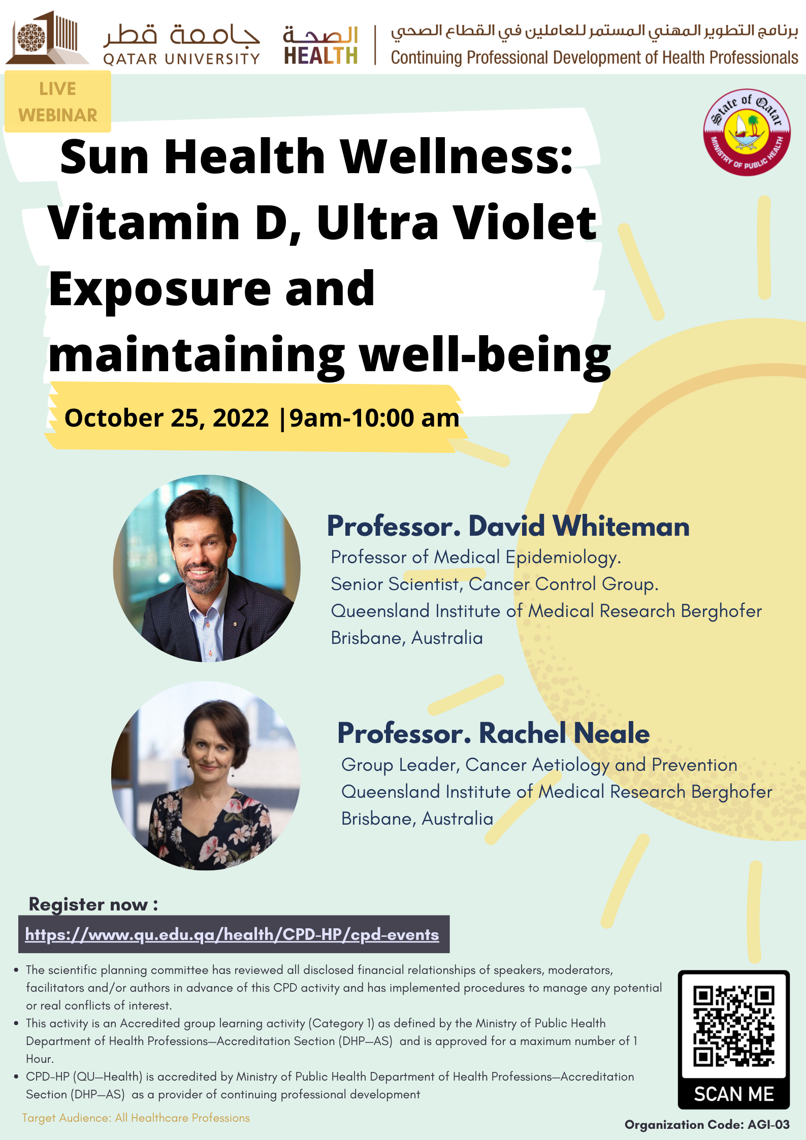 Live Webinar Sun Health Wellness: Vitamin D, Ultra Violet Exposure and maintaining well-being